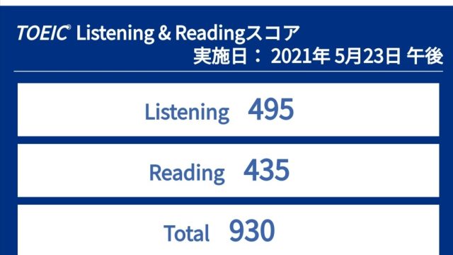 TOEIC結果